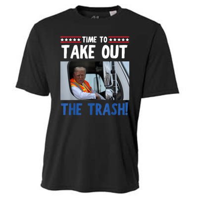 Time To Take Out The Trash Funny Trump Garbage Truck Cooling Performance Crew T-Shirt