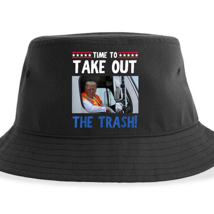 Time To Take Out The Trash Funny Trump Garbage Truck Sustainable Bucket Hat