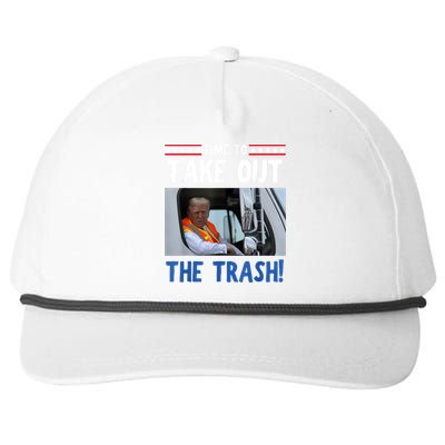 Time To Take Out The Trash Funny Trump Garbage Truck Snapback Five-Panel Rope Hat