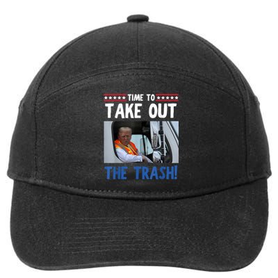 Time To Take Out The Trash Funny Trump Garbage Truck 7-Panel Snapback Hat