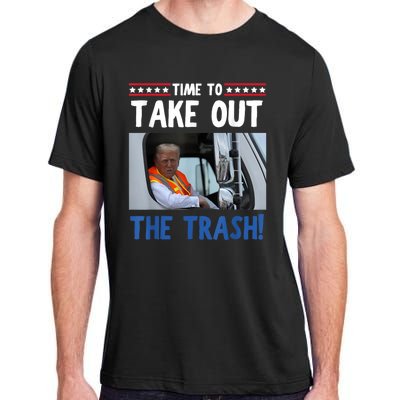 Time To Take Out The Trash Funny Trump Garbage Truck Adult ChromaSoft Performance T-Shirt