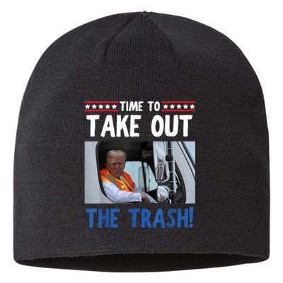 Time To Take Out The Trash Funny Trump Garbage Truck Sustainable Beanie