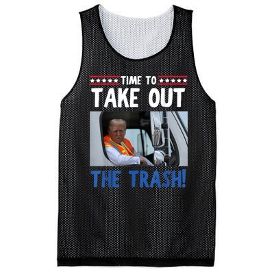 Time To Take Out The Trash Funny Trump Garbage Truck Mesh Reversible Basketball Jersey Tank