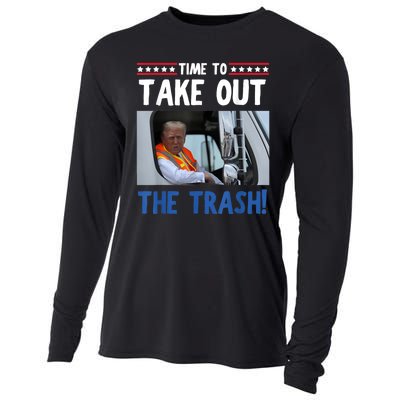 Time To Take Out The Trash Funny Trump Garbage Truck Cooling Performance Long Sleeve Crew