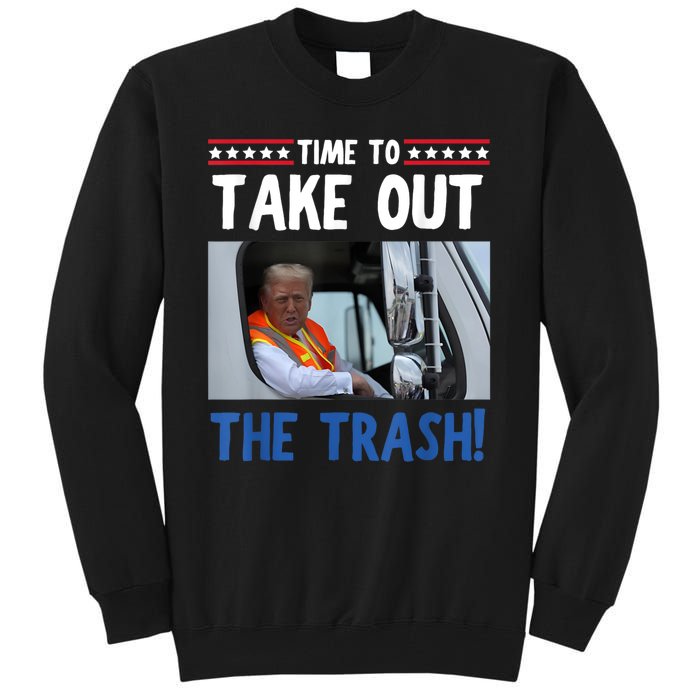 Time To Take Out The Trash Funny Trump Garbage Truck Tall Sweatshirt