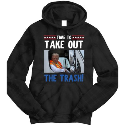 Time To Take Out The Trash Funny Trump Garbage Truck Tie Dye Hoodie