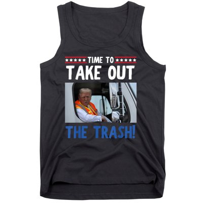 Time To Take Out The Trash Funny Trump Garbage Truck Tank Top