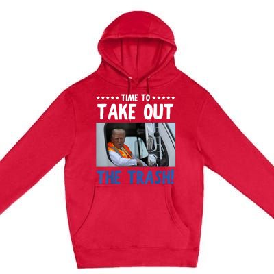 Time To Take Out The Trash Funny Trump Garbage Truck Premium Pullover Hoodie