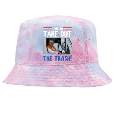 Time To Take Out The Trash Funny Trump Garbage Truck Tie-Dyed Bucket Hat