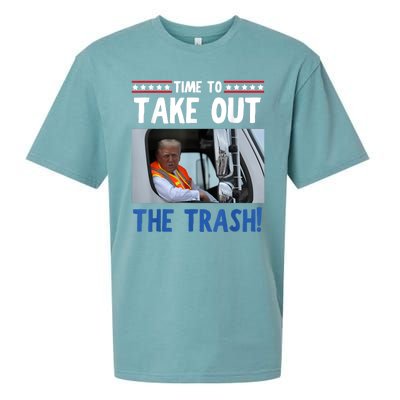 Time To Take Out The Trash Funny Trump Garbage Truck Sueded Cloud Jersey T-Shirt