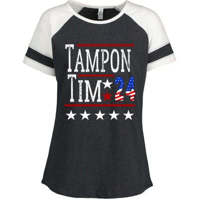 Tampontim Tampon Tim Funny KamalaS Vice President Tim Walz Enza Ladies Jersey Colorblock Tee