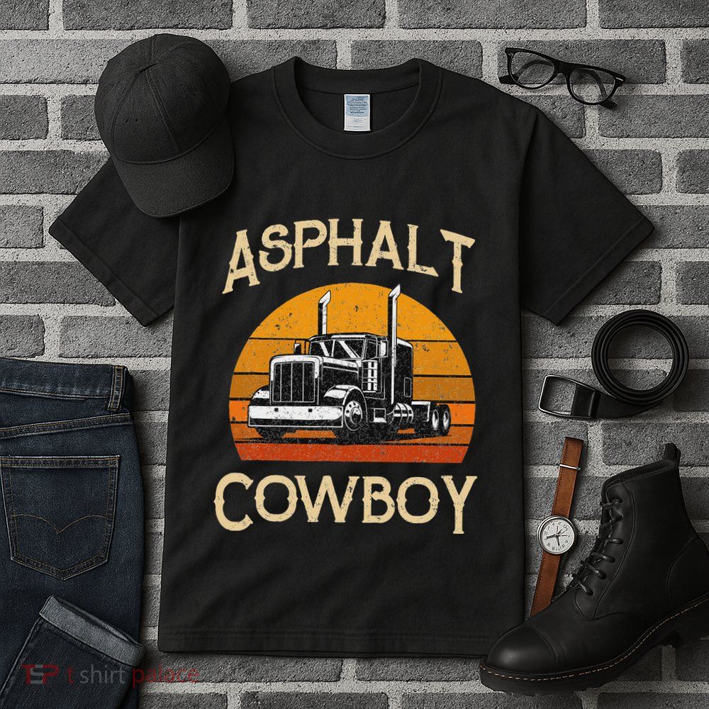 Truck Tractor Truck Driver Construction Asphalt Cowboy Tall T-Shirt
