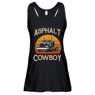 Truck Tractor Truck Driver Construction Asphalt Cowboy Ladies Essential Flowy Tank