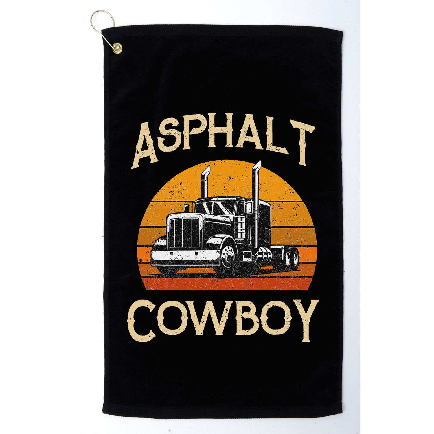 Truck Tractor Truck Driver Construction Asphalt Cowboy Golf Towel