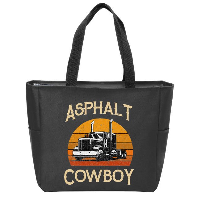 Truck Tractor Truck Driver Construction Asphalt Cowboy Zip Tote Bag