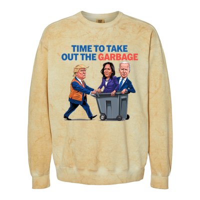 Time To Take Out The Garbage Funny Garbage For Trump 2024 Colorblast Crewneck Sweatshirt