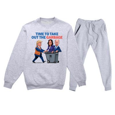 Time To Take Out The Garbage Funny Garbage For Trump 2024 Premium Crewneck Sweatsuit Set