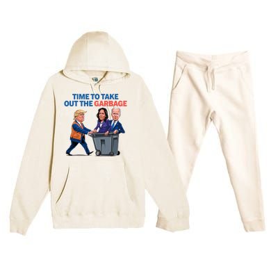 Time To Take Out The Garbage Funny Garbage For Trump 2024 Premium Hooded Sweatsuit Set