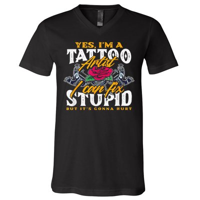 Tattoo Tattooing Tribal Symbol Artist V-Neck T-Shirt