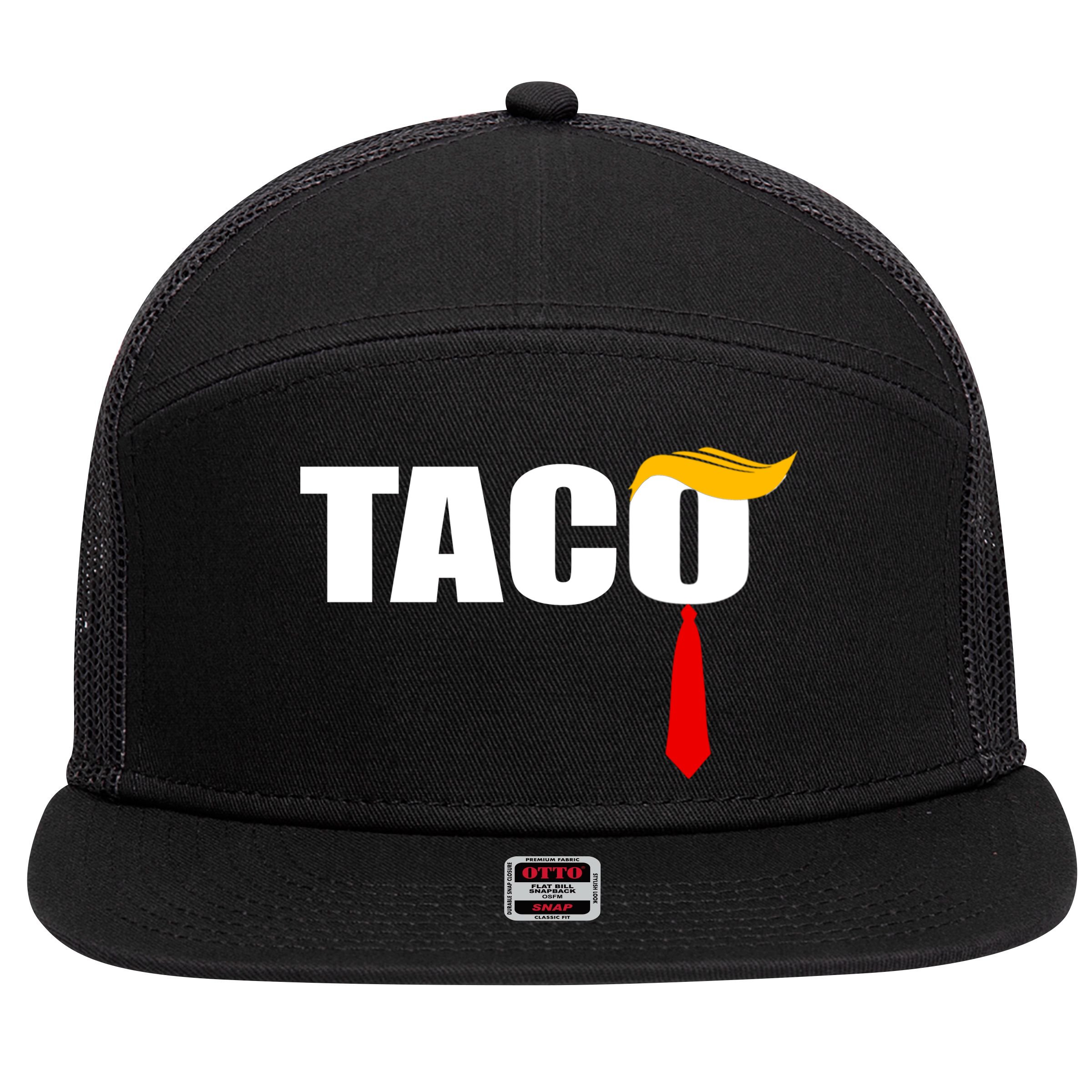 Taco Trump 7 Panel Mesh Trucker Snapback Hat