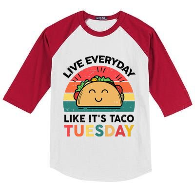 Taco Taco Tuesday Mexican Fiesta Women Boy Kids Funny Kids Colorblock Raglan Jersey