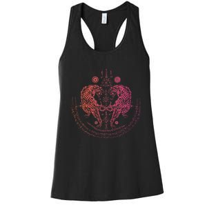 Thai Tattoo Twin Tiger Sak Yant Muay Thai Thailand Women's Racerback Tank