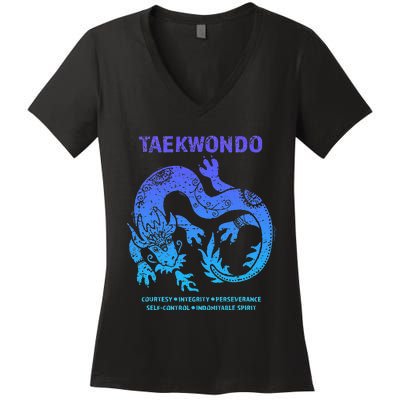 Taekwondo TKD Tae Kwon Do Dragon Art Martial Arts Graphic Women's V-Neck T-Shirt