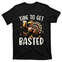 Turkey Time To Get Basted Funny Happy Thanksgiving T-Shirt