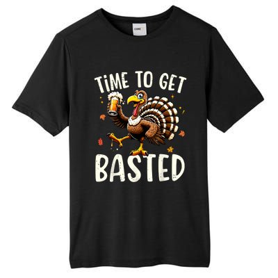 Turkey Time To Get Basted Funny Happy Thanksgiving Tall Fusion ChromaSoft Performance T-Shirt