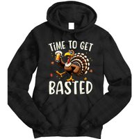 Turkey Time To Get Basted Funny Happy Thanksgiving Tie Dye Hoodie