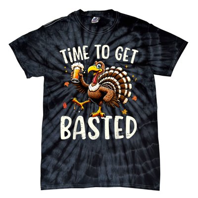 Turkey Time To Get Basted Funny Happy Thanksgiving Tie-Dye T-Shirt