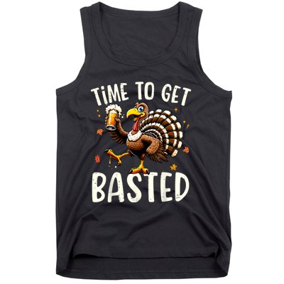 Turkey Time To Get Basted Funny Happy Thanksgiving Tank Top