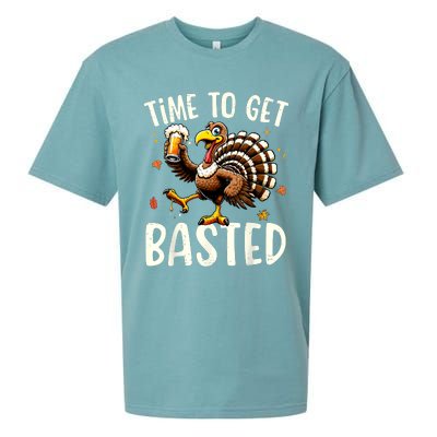 Turkey Time To Get Basted Funny Happy Thanksgiving Sueded Cloud Jersey T-Shirt