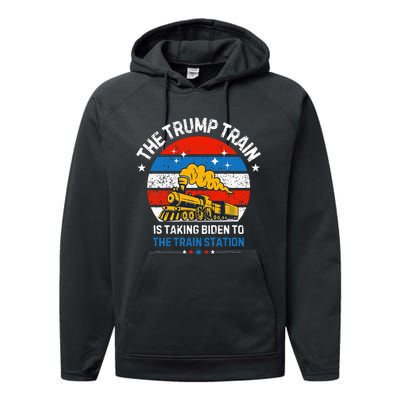 The Trump Train Is Taking To The Train Station Performance Fleece Hoodie