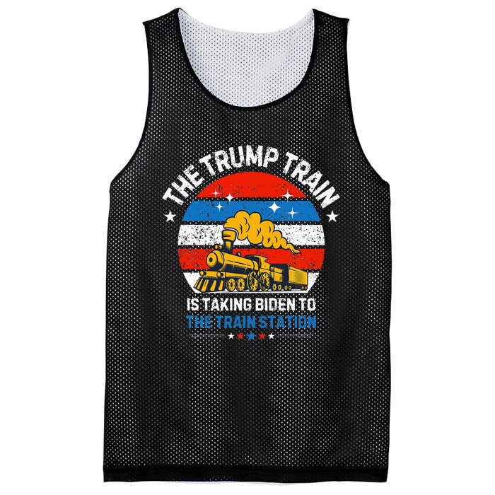 The Trump Train Is Taking To The Train Station Mesh Reversible Basketball Jersey Tank