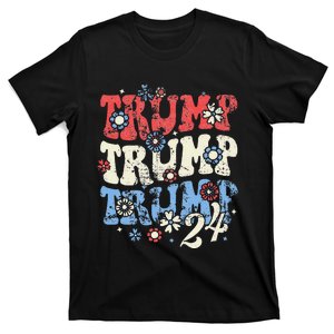 Trump Trump Trump 2024 Retro Groovy T-Shirt