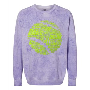 Tennis Terms Tennis Player Playing Tennis Ball Colorblast Crewneck Sweatshirt