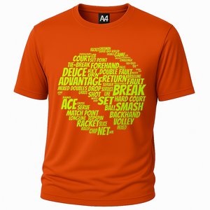 Tennis Terms Tennis Player Playing Tennis Ball Cooling Performance Crew T-Shirt