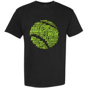 Tennis Terms Tennis Player Playing Tennis Ball Garment-Dyed Heavyweight T-Shirt