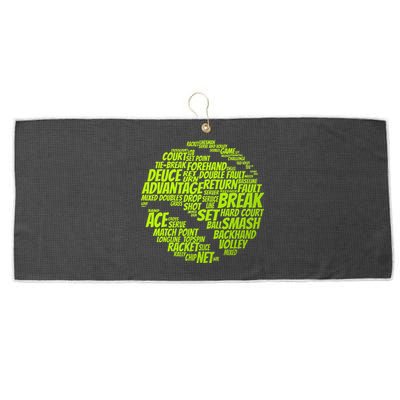 Tennis Terms Tennis Player Playing Tennis Ball Large Microfiber Waffle Golf Towel