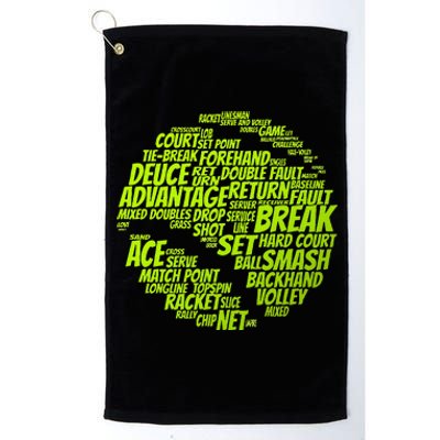 Tennis Terms Tennis Player Playing Tennis Ball Platinum Collection Golf Towel