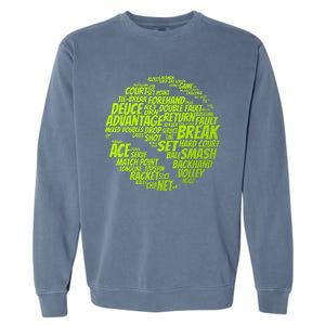 Tennis Terms Tennis Player Playing Tennis Ball Garment-Dyed Sweatshirt