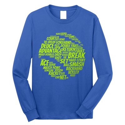 Tennis Terms Tennis Player Playing Tennis Ball Long Sleeve Shirt