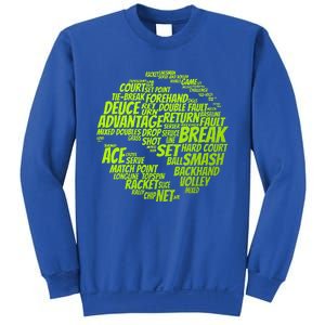 Tennis Terms Tennis Player Playing Tennis Ball Sweatshirt