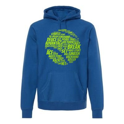 Tennis Terms Tennis Player Playing Tennis Ball Premium Hoodie