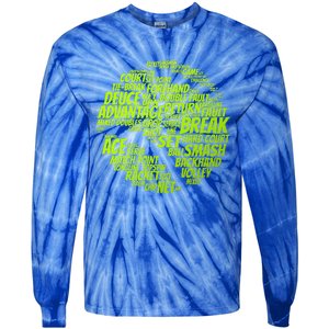 Tennis Terms Tennis Player Playing Tennis Ball Tie-Dye Long Sleeve Shirt