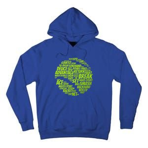 Tennis Terms Tennis Player Playing Tennis Ball Tall Hoodie