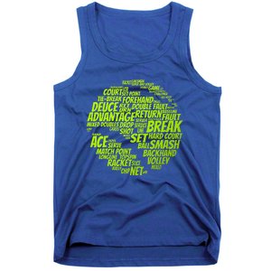 Tennis Terms Tennis Player Playing Tennis Ball Tank Top