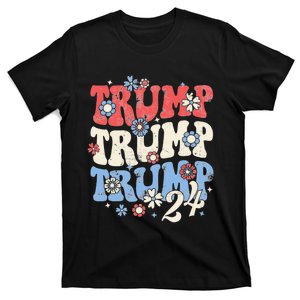 Trump Trump Trump 2024 Retro Groovy T-Shirt