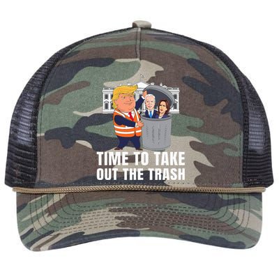 Time To Take Out The Trash Trump Retro Rope Trucker Hat Cap